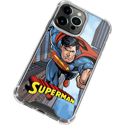 DC Comics Superman Flying Pose iPhone 14 Pro Clear Case